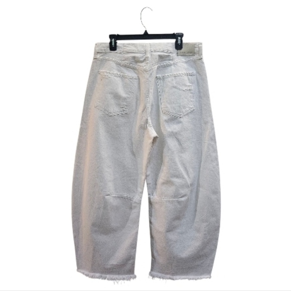 Citizens Of Humanity Size 32 Horseshoe High Rise Barrel Leg Jeans Cream Wide Leg - Picture 3 of 13